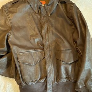 Leather bomber jacket